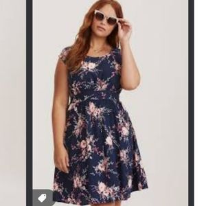 TORRID Floral Print Challis Open Back Dress
